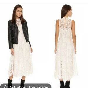 Free People Angel Rays Cream Lace Dress